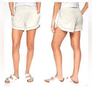 Athleta Breathe Shortie XXS Women's Cream Gray Athletic Shorts